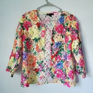 Weavz Cut Out Bright Floral Spring Jacket